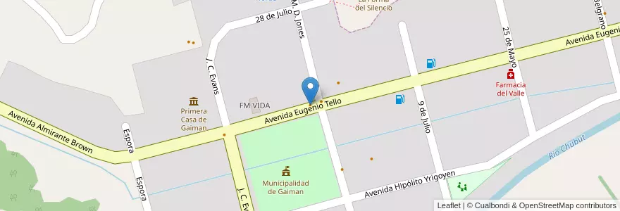 Mapa de ubicacion de Gelato & Cafè Sei Tu en アルゼンチン, チュブ州, Departamento Gaiman, Gaiman, Gaiman.