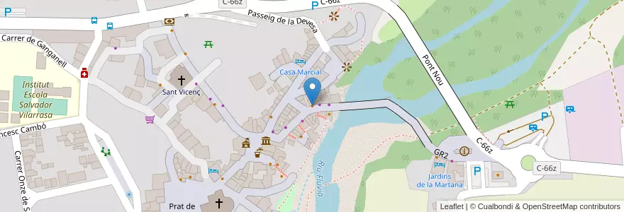 Mapa de ubicacion de Gelats Artesans en İspanya, Catalunya, Girona, Garrotxa, Besalú.