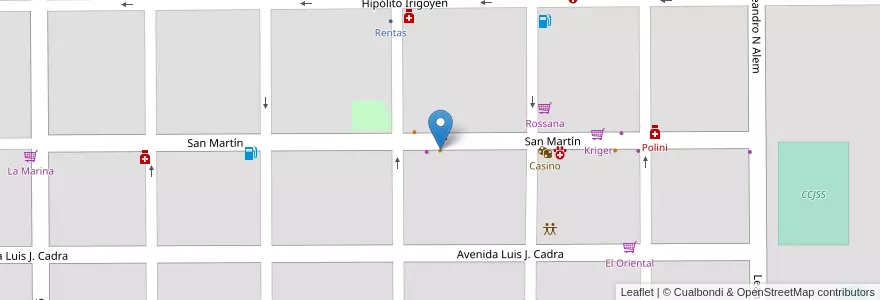 Mapa de ubicacion de Gelsamino en 아르헨티나, Chaco, Departamento Fray Justo Santa María De Oro, Municipio De Santa Sylvina, Santa Sylvina.
