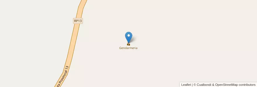 Mapa de ubicacion de Gendarmeria en アルゼンチン, チリ, ネウケン州, Departamento Picunches.