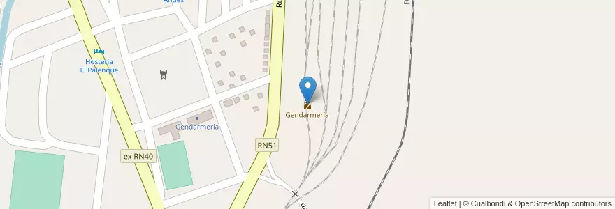 Mapa de ubicacion de Gendarmería en アルゼンチン, サルタ州, Los Andes, Municipio De San Antonio De Los Cobres.