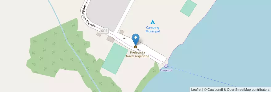 Mapa de ubicacion de Gendarmería Nacional en アルゼンチン, ミシオネス州, Departamento Oberá, Municipio De Panambí, Porto Vera Cruz.