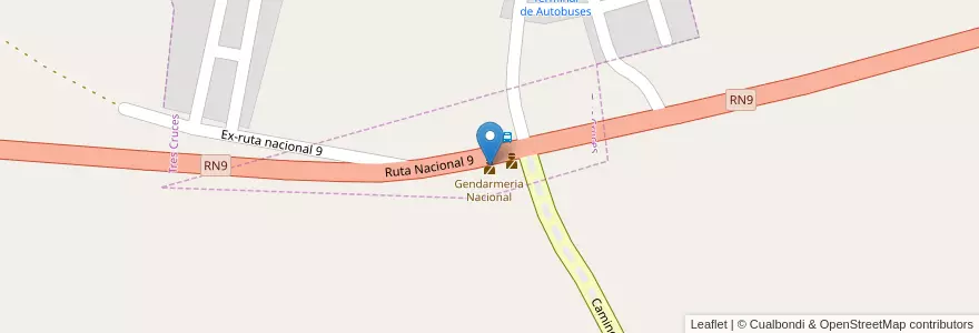 Mapa de ubicacion de Gendarmeria Nacional en Argentina, Jujuy, Departamento Humahuaca, Comisión Municipal De Tres Cruces.