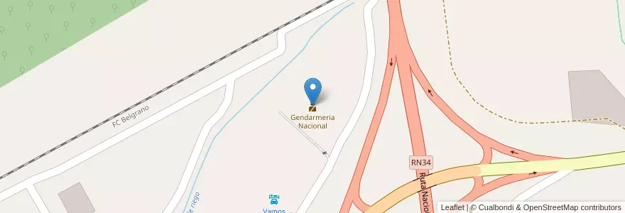 Mapa de ubicacion de Gendarmeria Nacional en 阿根廷, Jujuy, Departamento San Pedro, Municipio De San Pedro De Jujuy.