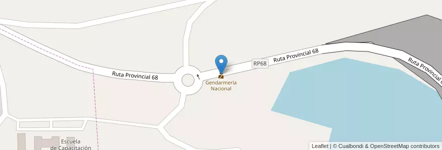 Mapa de ubicacion de Gendarmería Nacional en Arjantin, Şili, Neuquén, Departamento Confluencia, Villa El Chocón.
