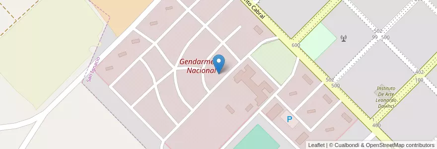 Mapa de ubicacion de Gendarmería Nacional en 아르헨티나, Misiones, Departamento San Ignacio, Municipio De San Ignacio.