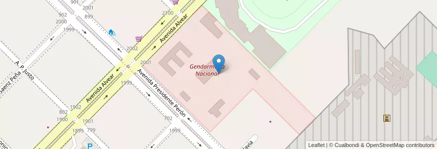 Mapa de ubicacion de Gendarmería Nacional en Arjantin, Şili, Chubut, Departamento Futaleufú, Esquel.