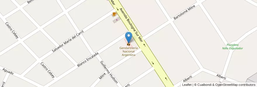 Mapa de ubicacion de Gendarmería Nacional Argentina en Arjantin, Buenos Aires, Partido De Tigre, General Pacheco.