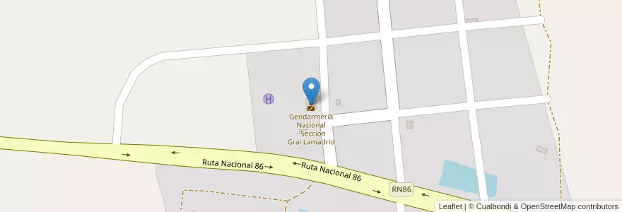 Mapa de ubicacion de Gendarmeria Nacional - Seccion Gral Lamadrid - en アルゼンチン, フォルモサ州, Departamento Bermejo.