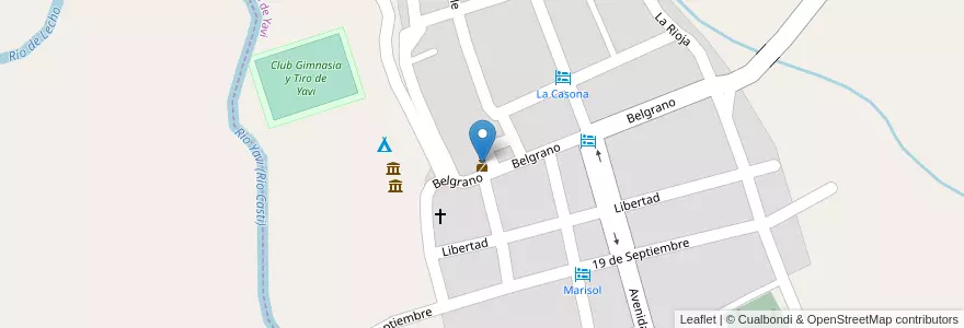 Mapa de ubicacion de Gendarmeria National en Arjantin, Jujuy, Departamento Yavi, Municipio De Yavi, Yavi.
