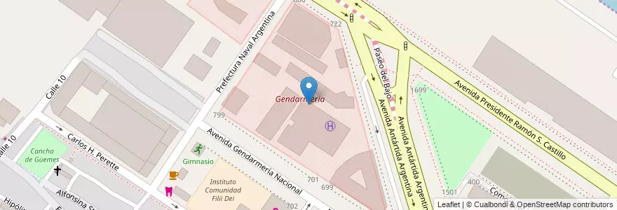 Mapa de ubicacion de Gendarmería, Retiro en Аргентина, Буэнос-Айрес, Comuna 1, Буэнос-Айрес.