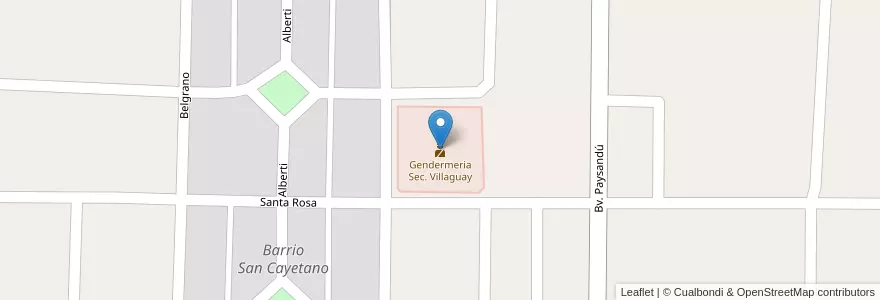 Mapa de ubicacion de Gendermeria Sec. Villaguay en Argentina, Wilayah Entre Ríos, Departamento Villaguay, Distrito Lucas Al Sud, Villaguay.