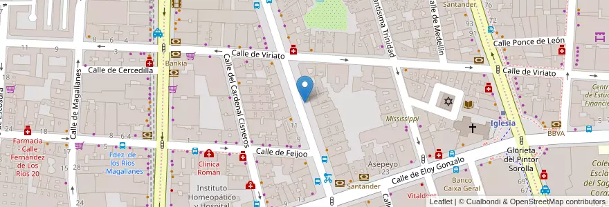 Mapa de ubicacion de GENERAL ALVAREZ DE CASTRO, CALLE, DEL,18 en スペイン, マドリード州, Comunidad De Madrid, Área Metropolitana De Madrid Y Corredor Del Henares, Madrid.