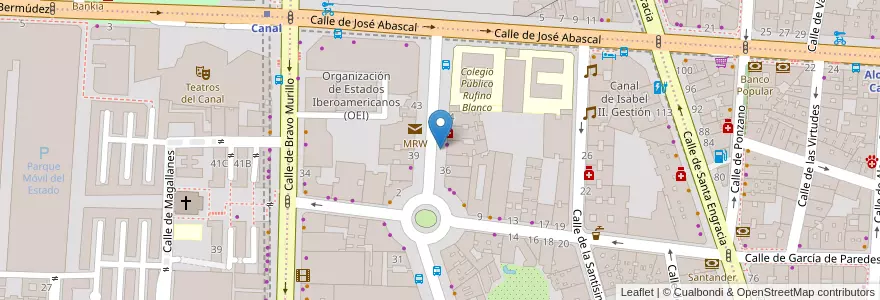 Mapa de ubicacion de GENERAL ALVAREZ DE CASTRO, CALLE, DEL,40 en إسبانيا, منطقة مدريد, منطقة مدريد, Área Metropolitana De Madrid Y Corredor Del Henares, مدريد.