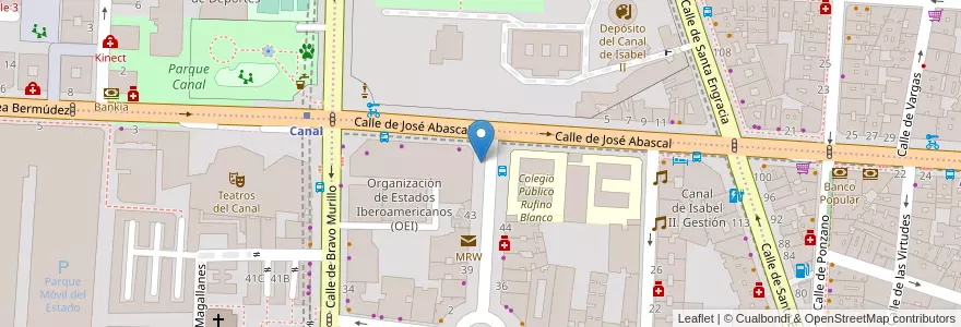 Mapa de ubicacion de GENERAL ALVAREZ DE CASTRO, CALLE, DEL,45 en إسبانيا, منطقة مدريد, منطقة مدريد, Área Metropolitana De Madrid Y Corredor Del Henares, مدريد.