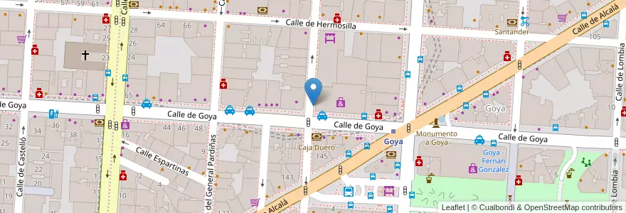 Mapa de ubicacion de GENERAL DIAZ PORLIER, CALLE, DEL,7 en إسبانيا, منطقة مدريد, منطقة مدريد, Área Metropolitana De Madrid Y Corredor Del Henares, مدريد.