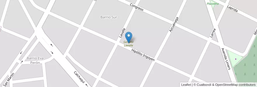 Mapa de ubicacion de General Lavalle en Argentinien, Tucumán, Departamento Famaillá, Municipio De Famaillá, Famaillá.