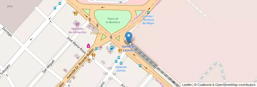 Mapa de ubicacion de General Lemos en Аргентина, Буэнос-Айрес, Partido De San Miguel, Campo De Mayo.