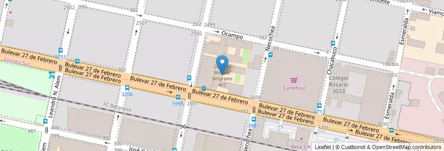 Mapa de ubicacion de General Manuel Belgrano 465 en الأرجنتين, سانتا في, Departamento Rosario, Municipio De Rosario, روساريو.