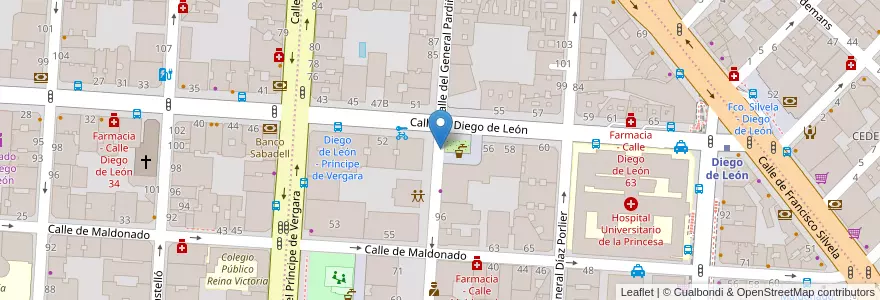 Mapa de ubicacion de GENERAL PARDIÑAS, CALLE, DEL,77 en スペイン, マドリード州, Comunidad De Madrid, Área Metropolitana De Madrid Y Corredor Del Henares, Madrid.