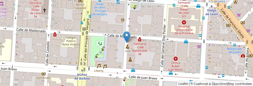 Mapa de ubicacion de GENERAL PARDIÑAS, CALLE, DEL,92 en إسبانيا, منطقة مدريد, منطقة مدريد, Área Metropolitana De Madrid Y Corredor Del Henares, مدريد.