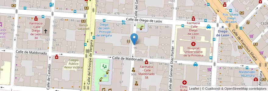 Mapa de ubicacion de GENERAL PARDIÑAS, CALLE, DEL,96 en إسبانيا, منطقة مدريد, منطقة مدريد, Área Metropolitana De Madrid Y Corredor Del Henares, مدريد.