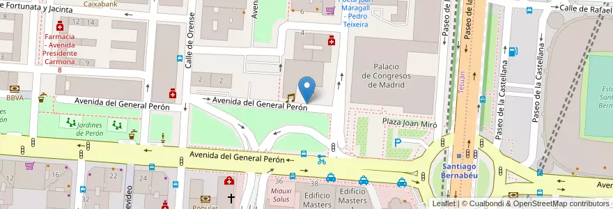 Mapa de ubicacion de GENERAL PERON, AVENIDA, DEL,29 en اسپانیا, بخش خودمختار مادرید, بخش خودمختار مادرید, Área Metropolitana De Madrid Y Corredor Del Henares, مادرید.