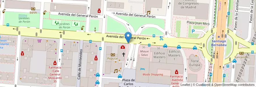 Mapa de ubicacion de GENERAL PERON, AVENIDA, DEL,S/N en اسپانیا, بخش خودمختار مادرید, بخش خودمختار مادرید, Área Metropolitana De Madrid Y Corredor Del Henares, مادرید.