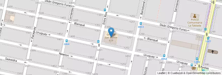 Mapa de ubicacion de General San Martín 659 en Argentinië, Santa Fe, Departamento Rosario, Municipio De Rosario, Rosario.