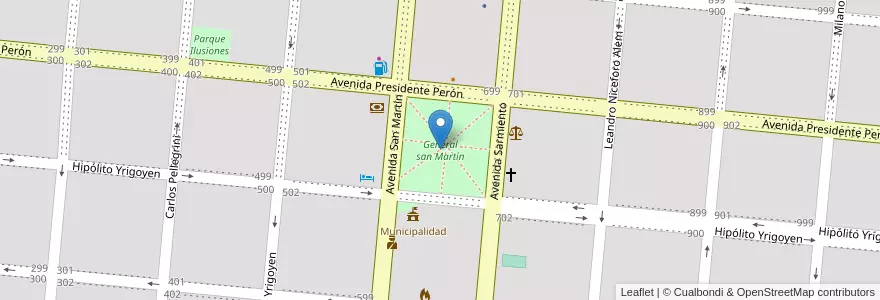 Mapa de ubicacion de General san Martín en Arjantin, Buenos Aires, Partido De General Alvear, General Alvear.