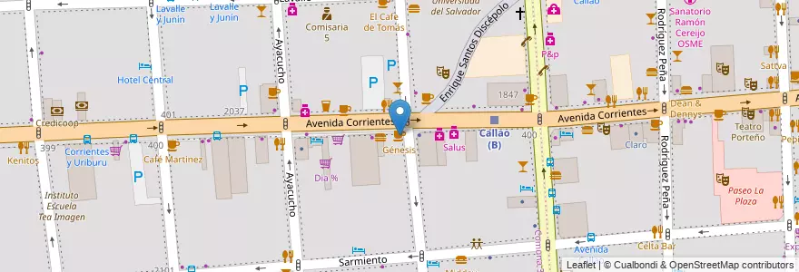 Mapa de ubicacion de Génesis, Balvanera en Argentinië, Ciudad Autónoma De Buenos Aires, Comuna 3, Buenos Aires.