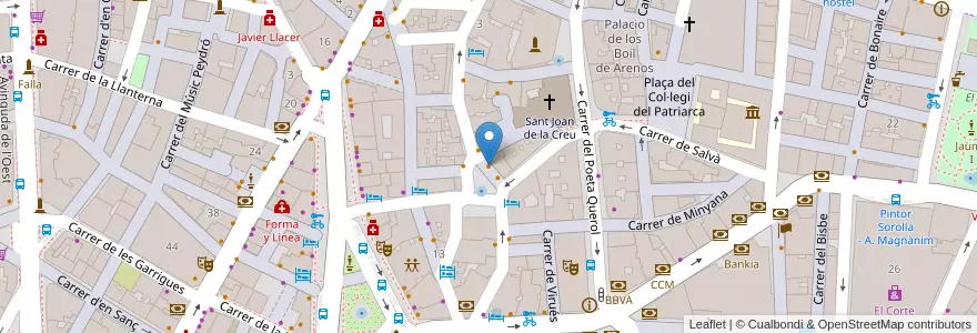 Mapa de ubicacion de Geppetto en Spanje, Valencia, Valencia, Comarca De València, Valencia.