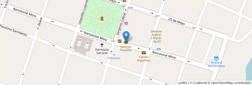 Mapa de ubicacion de Gerardo Pisarello en Argentinië, Corrientes, Departamento Saladas, Saladas.