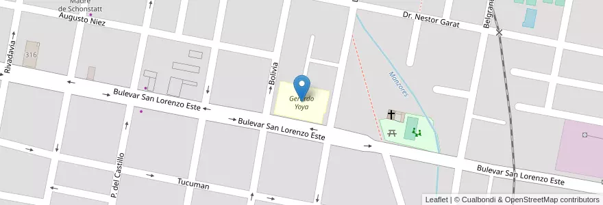 Mapa de ubicacion de Gerardo Yoya en الأرجنتين, إنتري ريوس, Departamento Concordia, Distrito Suburbios, Concordia, Concordia.