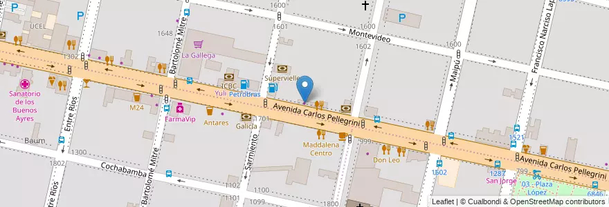 Mapa de ubicacion de Gerlero en Аргентина, Санта-Фе, Departamento Rosario, Municipio De Rosario, Росарио.