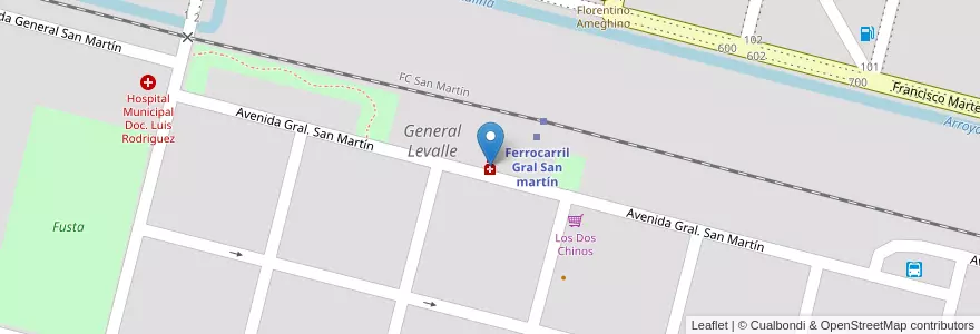 Mapa de ubicacion de Germani en Argentina, Córdoba, Departamento Presidente Roque Sáenz Peña, Pedanía La Amarga, Municipio De General Levalle, General Levalle.
