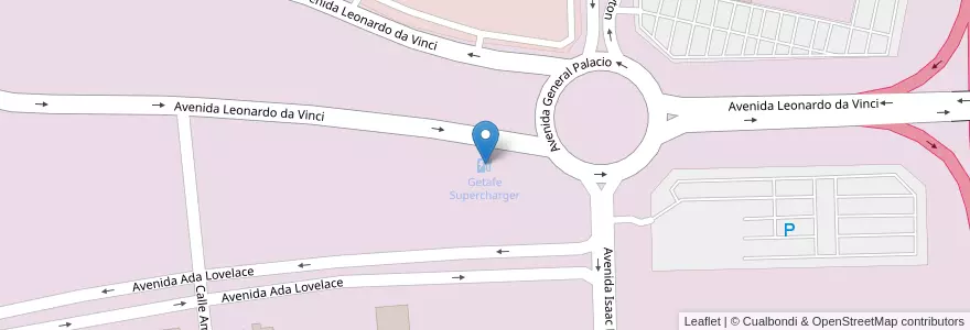 Mapa de ubicacion de Getafe Supercharger en Spain, Community Of Madrid, Community Of Madrid, Área Metropolitana De Madrid Y Corredor Del Henares, Getafe.