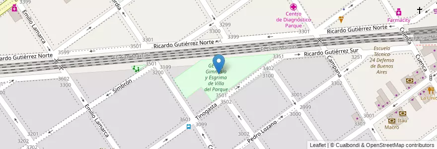 Mapa de ubicacion de GEVP | Gimnasia y Esgrima de Villa del Parque, Villa del Parque en 아르헨티나, Ciudad Autónoma De Buenos Aires, 부에노스아이레스, Comuna 11.
