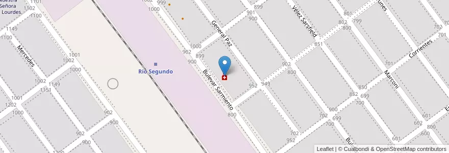 Mapa de ubicacion de Ghibaudo en Arjantin, Córdoba, Departamento Río Segundo, Pedanía Pilar, Municipio De Río Segundo, Río Segundo.