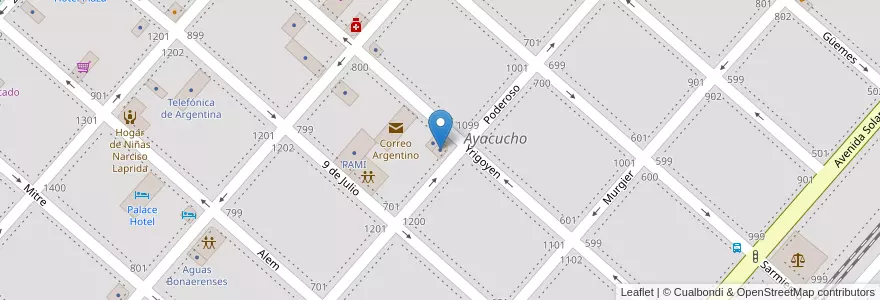 Mapa de ubicacion de Giangiobbe Seguros en アルゼンチン, ブエノスアイレス州, Partido De Ayacucho, Ayacucho.