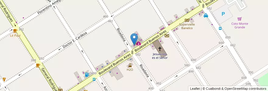 Mapa de ubicacion de Giannoni en Arjantin, Buenos Aires, Partido De Esteban Echeverría, Monte Grande.