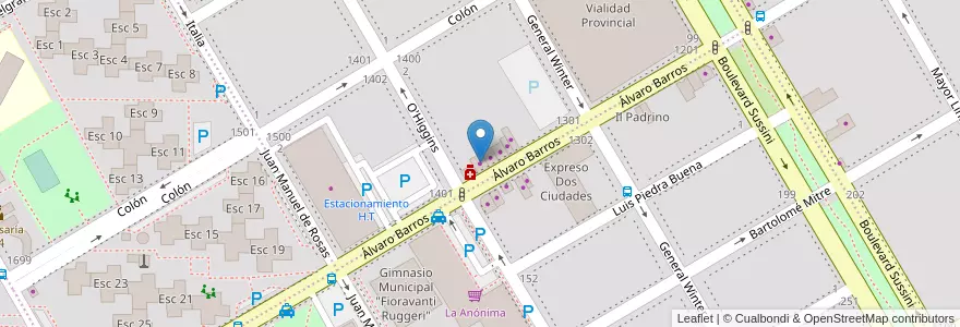 Mapa de ubicacion de Gigantes de Acero en الأرجنتين, ريو نيغرو, Departamento Adolfo Alsina, Viedma, Viedma.