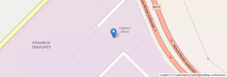 Mapa de ubicacion de Giggheri Motos en Argentine, Chaco, Departamento Libertad, Municipio De Puerto Tirol.