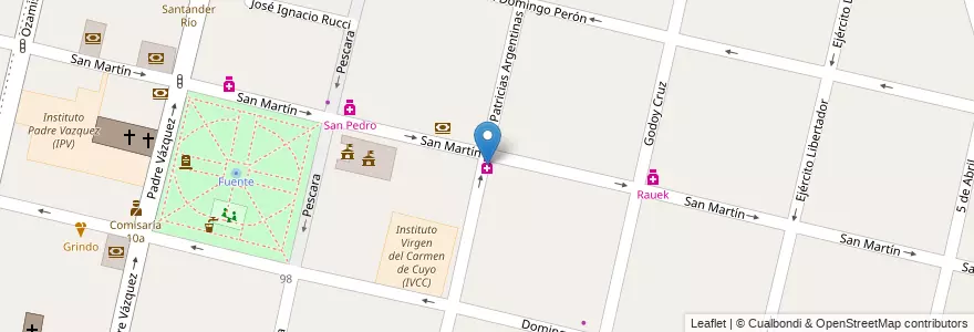 Mapa de ubicacion de Gil en Argentinien, Chile, Mendoza, Departamento Maipú, Distrito Ciudad De Maipú, Maipú.