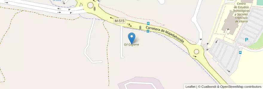 Mapa de ubicacion de Gil Gayarre en Испания, Мадрид, Мадрид, Área Metropolitana De Madrid Y Corredor Del Henares, Pozuelo De Alarcón.