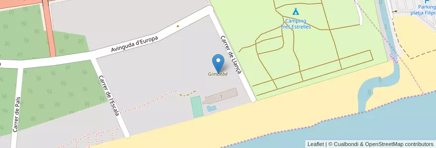 Mapa de ubicacion de Gimbebé en スペイン, Gavà.