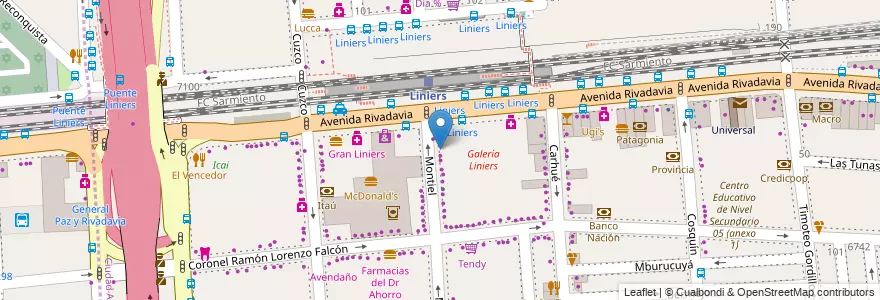 Mapa de ubicacion de Gimme Wok, Liniers en Argentine, Ciudad Autónoma De Buenos Aires, Comuna 9, Buenos Aires.