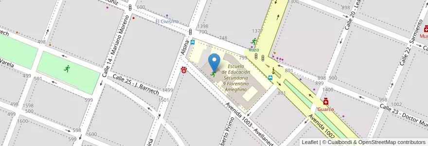 Mapa de ubicacion de Gimnasio en Argentinië, Buenos Aires, Partido De Luján.