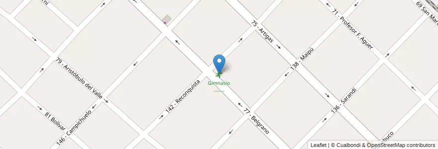 Mapa de ubicacion de Gimnasio _____ en Arjantin, Buenos Aires, Partido De General San Martín, Villa Ballester.