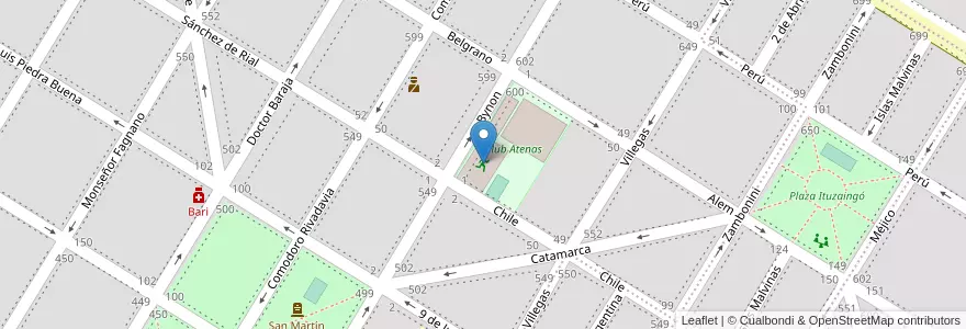 Mapa de ubicacion de Gimnasio Alberto "Ñato" Otermín en Argentinië, Buenos Aires, Partido De Patagones, Carmen De Patagones.